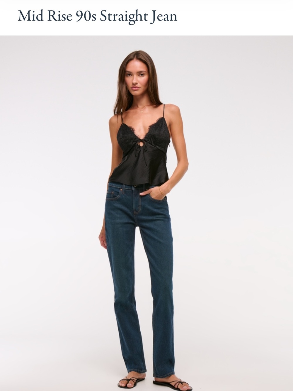 Abercrombie Women’s Straight-Leg Jeans in Dark Blue
